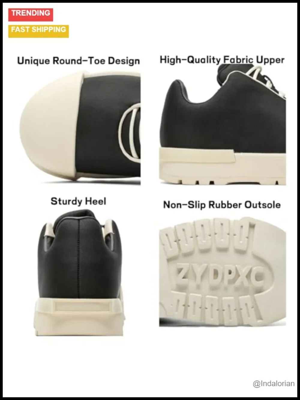 Avant-Garde Punk Chunky Platform Sneakers Men's Lace-Up Low-Top Fashion